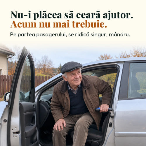 Se ridică singur. Mânerul în portieră, și coboară din mașină.